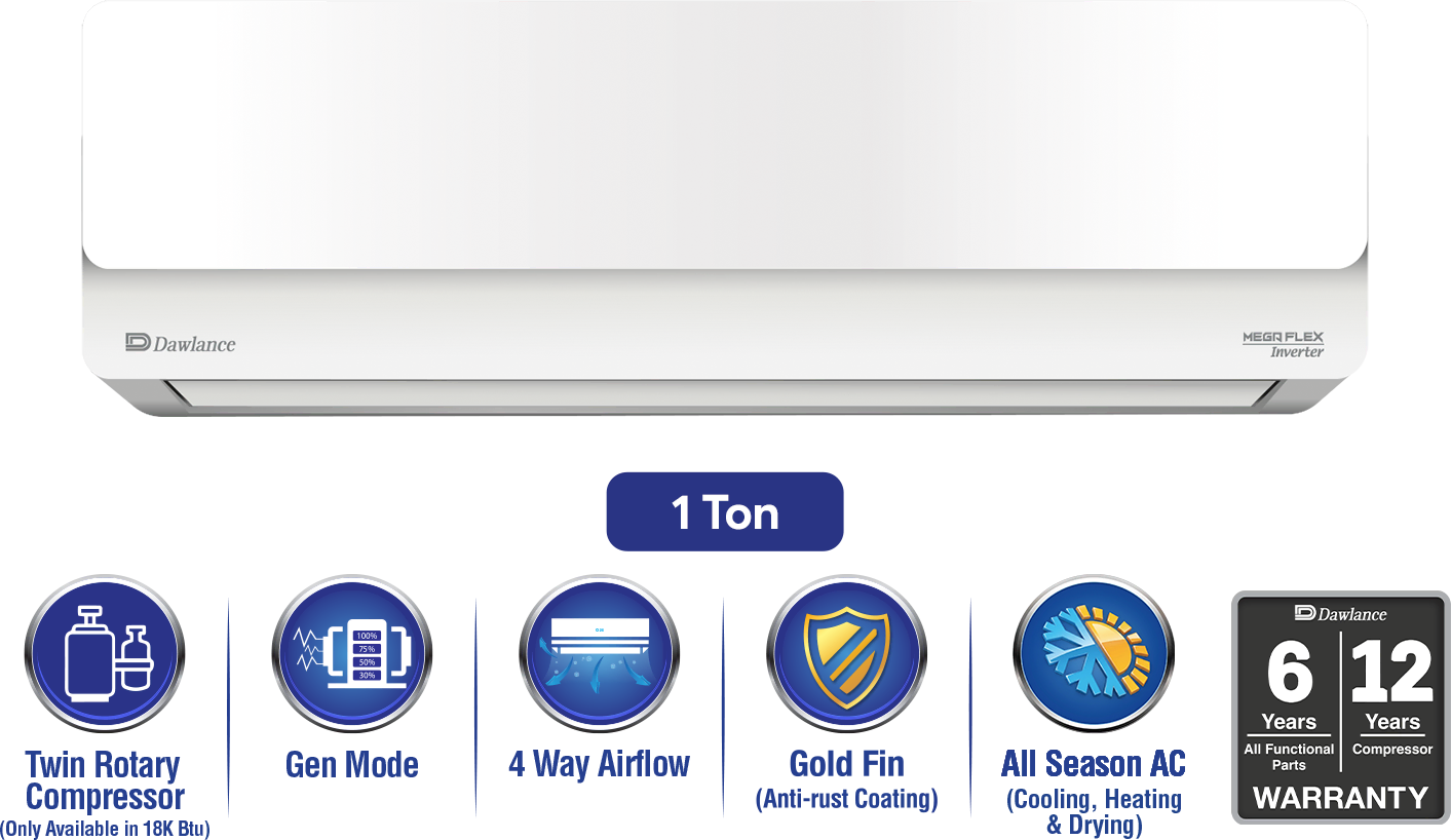 DAWLANCE SPLIT A/C 15 MEGA FLEX INVERTER